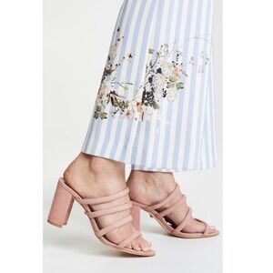 SCHUTZ Felisa Suede Block-Heel Strapy Sandals Pink Suede Size 10